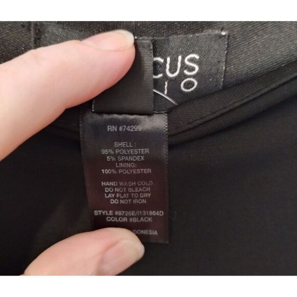 NWT EnFocus Studio Black Dress Rhinestone Cold-Shoulder Peek-a-Boo Sleeves -Sz 6 - Picture 8 of 9